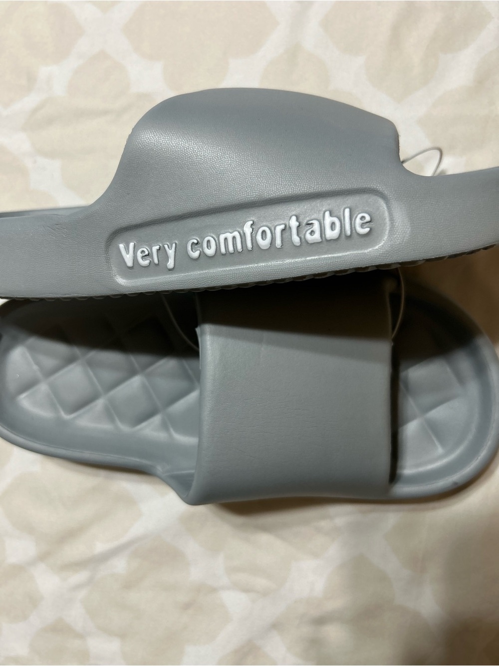 Womans Gray Slide Sandals - Comfortable Everyday Slip-Ons 9/9.5 - Picture 3 of 3